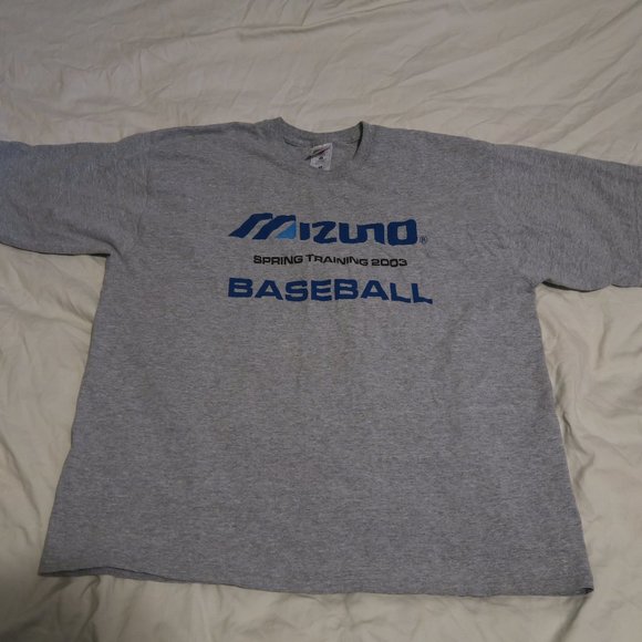 Vintage Rare Mizuno Spring Training 2003 Baseball T-Shirt Grey Blue XL